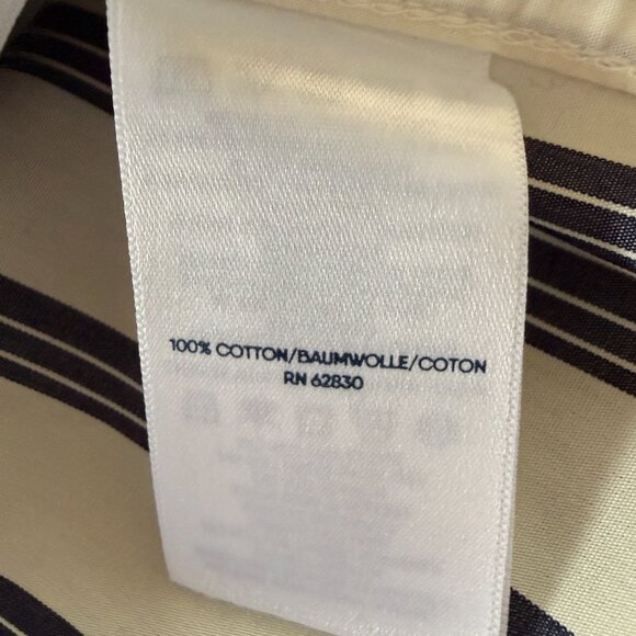 Lands' End Petite XSP 2-4 no iron blue and cream striped button down shirt - Picture 7 of 8